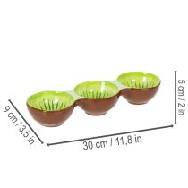Article Bol en céramique à motif kiwi, décoration estivale pour un service élégant de tapas et d'en-cas, 30 cm
