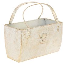 Article Sac en métal, contenant décoratif, rectangulaire, 26 cm, doré