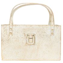 Article Sac en métal, contenant décoratif, rectangulaire, 26 cm, doré