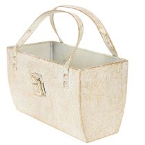 Article Sac en métal, contenant décoratif, rectangulaire, 26 cm, doré