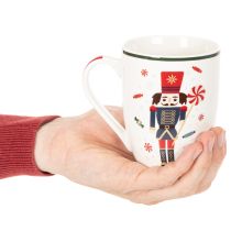 Article Mug de Noël décoré d'un casse-noisette et d'une canne de Noël, 10 cm, lot de 2