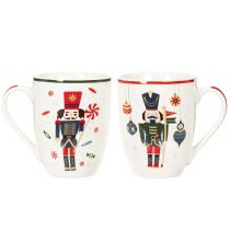 Article Mug de Noël décoré d'un casse-noisette et d'une canne de Noël, 10 cm, lot de 2