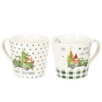 Article Mug à café Joyeux Noël, motif voiture de Noël, tasse en céramique 10 cm, lot de 2
