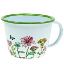 Article Tasse décorative pot à plantes émaillé Ø 11 cm H. 8 cm