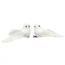 Article Paire de pigeons avec clip décoration de mariage pigeons décoratifs 10cm 2 pcs