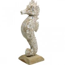 Article Déco Hippocampe Bois Blanc Décoration Maritime Dekofigur H38cm