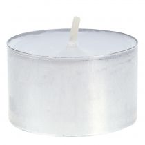 Bougies chauffe-plat 75pcs blanc dans un bol en aluminium, durée de combustion 8 heures