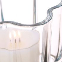 Article Photophore en verre fleur bleu Ø7,5cm H6cm 6pcs