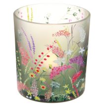 Article Photophore verre fleurs printemps été H8cm 6 pcs