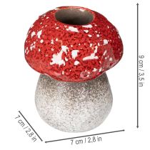 Article Champignon décoratif, amanite tue-mouches, porte-bougie chauffe-plat pour décoration de table, 9 cm