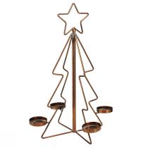 Article Photophore décoration de table sapin de Noël bronze Ø27cm H38cm