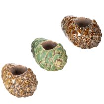 Article Porte-bougie chauffe-plat en forme de pomme de pin, 8 cm, lot de 3