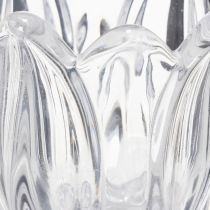 Article Bougeoirs en verre à motif floral pour une décoration de table élégante, 14 cm, lot de 2