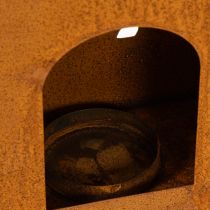 Article Porte-bougie chauffe-plat de Noël, bougeoir en métal rouillé, motif cerf, 45 x 14 cm