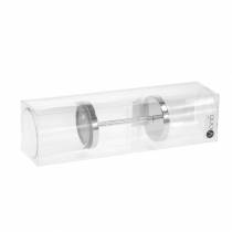 Article Bougeoir à brancher métal/verre Ø6,5cm H19cm 2 pcs