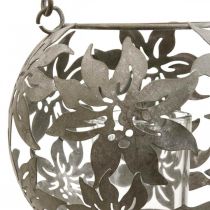 Article Wind light métal décoration à suspendre lanterne décorative grise Ø14cm H13cm
