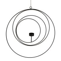 Photophore pour bougeoir suspendu noir Ø40cm