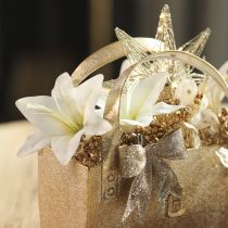 Article Fleurs artificielles de lys tigré blanc pour vases et compositions florales, bouquet de 6 (29 cm).