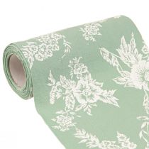 Article Ruban de table vert rouleau ruban fleurs coton menthe 15cm 3m