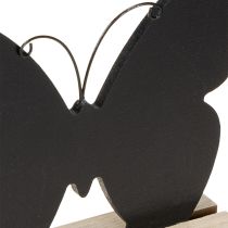 Article Décoration de table en bois papillon noir naturel 15cm 6 pièces