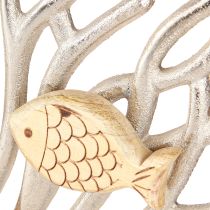 Article Décoration de table décor corail maritime poisson bois métal L30cm