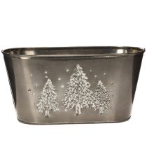 Article Pot de fleurs ovale orné d'un sapin en relief, 25 cm