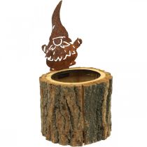 Cache-pot bois cache-pot aspect bois lutin rouillé H24cm