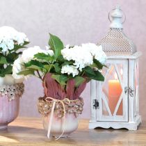 Article Cache-pot en céramique rose – Cache-pot élégant avec décor floral Ø16cm