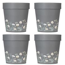 Article Pot de fleurs à motif floral pour une décoration intérieure moderne et un balcon estival, 13 cm, lot de 4