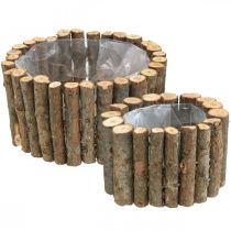 Jardinière ronde branches de bouleau naturel Ø14/20cm lot de 2