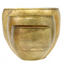 Article Vases décoratifs en métal aspect laiton, Ø 18/15/12,5 cm, lot de 3