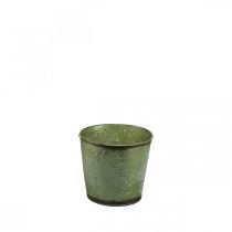 Jardinière à décor de feuilles, vase en métal pour l&#39;automne, seau à plantes vertes Ø10cm H10cm