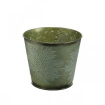 Article Cache-pot avec décoration d&#39;automne, décoration en métal, jardinière d&#39;automne verte Ø18.5cm H17cm