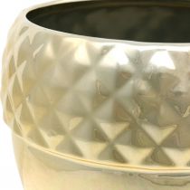 Article Jardinière en céramique gland doré décoration de Noël Ø18cm H16.5cm