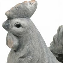 Poule à planter, décoration Pâques, cache-pot, ressort, poulet déco aspect béton H30cm