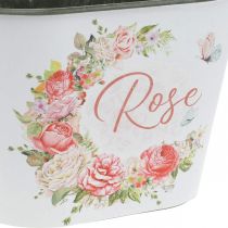 Article Jardinière, roses décoratives en pot, coupe fleurie L19cm H12.5cm