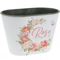 Article Jardinière, roses décoratives en pot, coupe fleurie L19cm H12.5cm