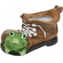 Article Jardinière déco, chaussure avec grenouille, céramique 30×18cm H15cm