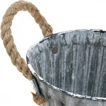 Article Cache-pot avec anses, récipient en métal, cache-pot aspect antique Ø12cm