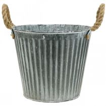 Article Jardinière, pot décoratif avec anses, pot en métal pour plantation Ø25,5cm