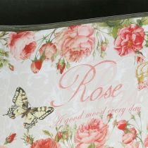 Article Roses en pot, récipient décoratif, plateau de fleurs 21,5 cm / 18,5 cm lot de 2