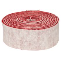 Article Charnière de pot bicolore en feutrine décorative 100 % laine, blanche et rouge, 7,5 cm de large, 5 m de long