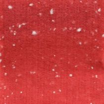 Ruban de feutre rouge à pois, ruban décoratif, ruban de pot, feutre de laine rouge clair, blanc 15cm 5m