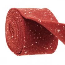 Article Ruban de feutre rouge à pois, ruban déco, ruban pot, feutre de laine rouge rouille, blanc 15cm 5m