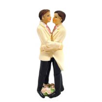 Figurine de gâteau couple d’hommes 12,5 cm