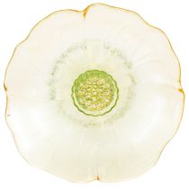 Article Assiette décorative en verre avec pied, décor floral, idéale pour les présentations festives, 15 cm