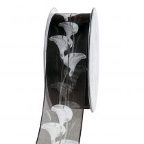 Article Ruban de deuil noir avec Calla 40mm 15m