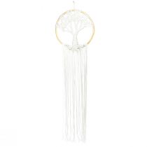 Attrape rêves macramé décoration murale arbre de vie bohème Ø28cm H92cm