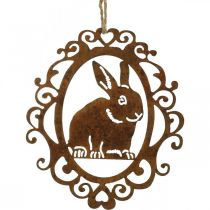 Lapin à suspendre patine décoration Pâques métal lapin de Pâques H20cm