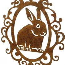 Lapin à suspendre patine décoration Pâques métal lapin de Pâques H20cm
